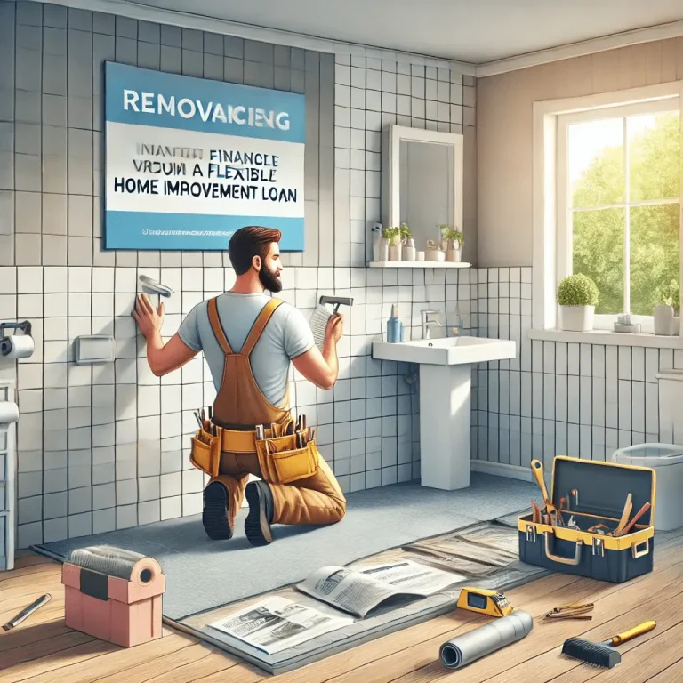 Handwerker renoviert Badezimmer - finanziert durch flexiblen Modernisierungskredit-Vorteile