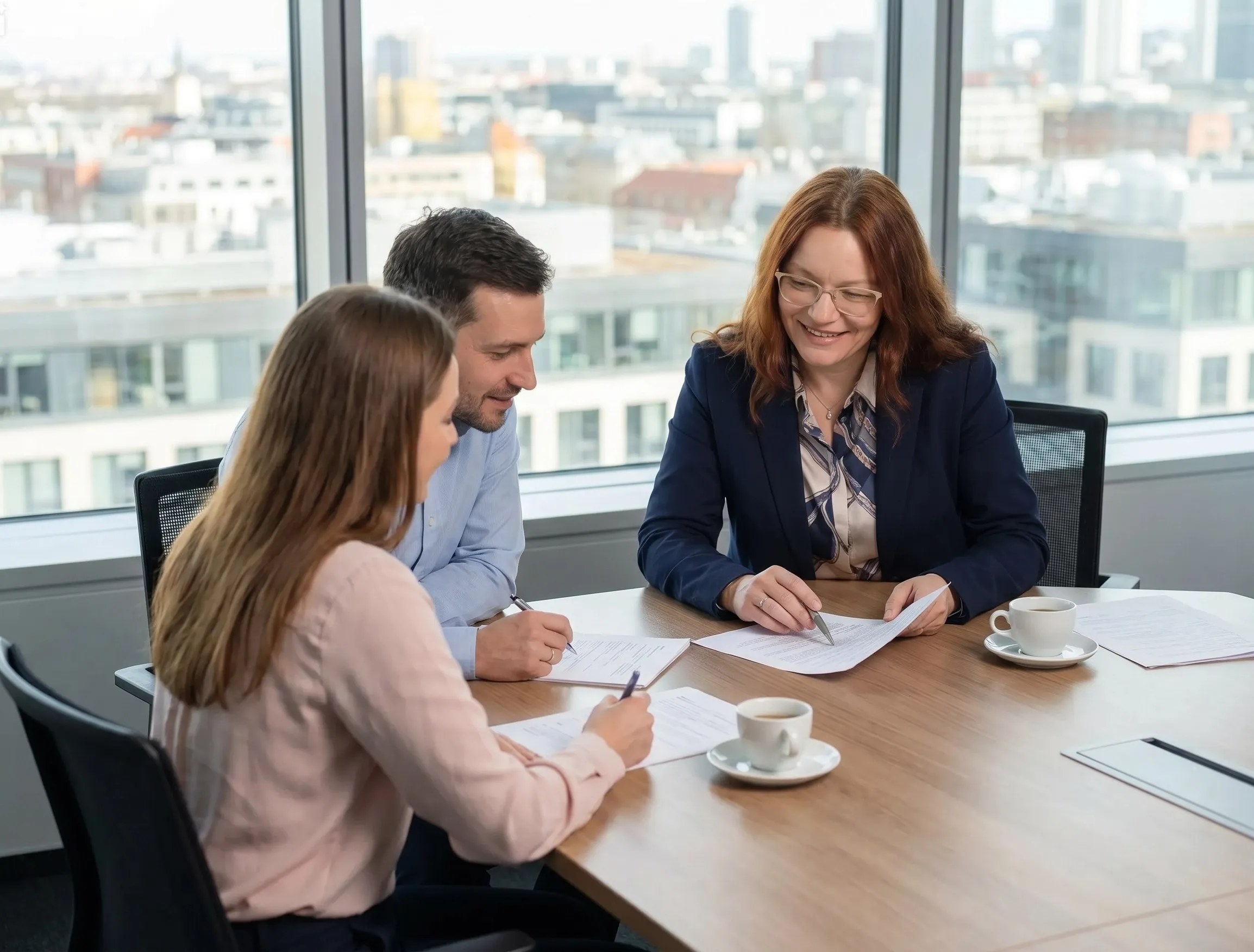 Baufinanzierungsberater im persönlichen Gespräch mit Kunden