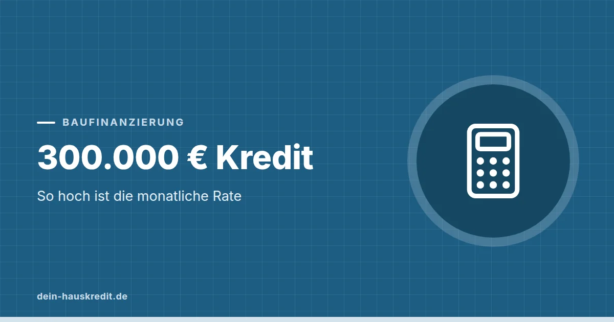 Grafik zum Beitrag: 300.000 € Kredit: So hoch ist die monatliche Rate