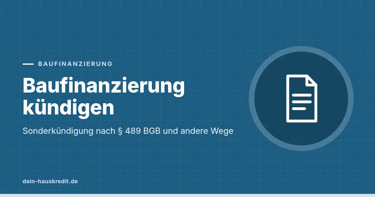 Grafik zum Beitrag: Baufinanzierung kündigen: Sonderkündigung nach § 489 BGB und andere Wege