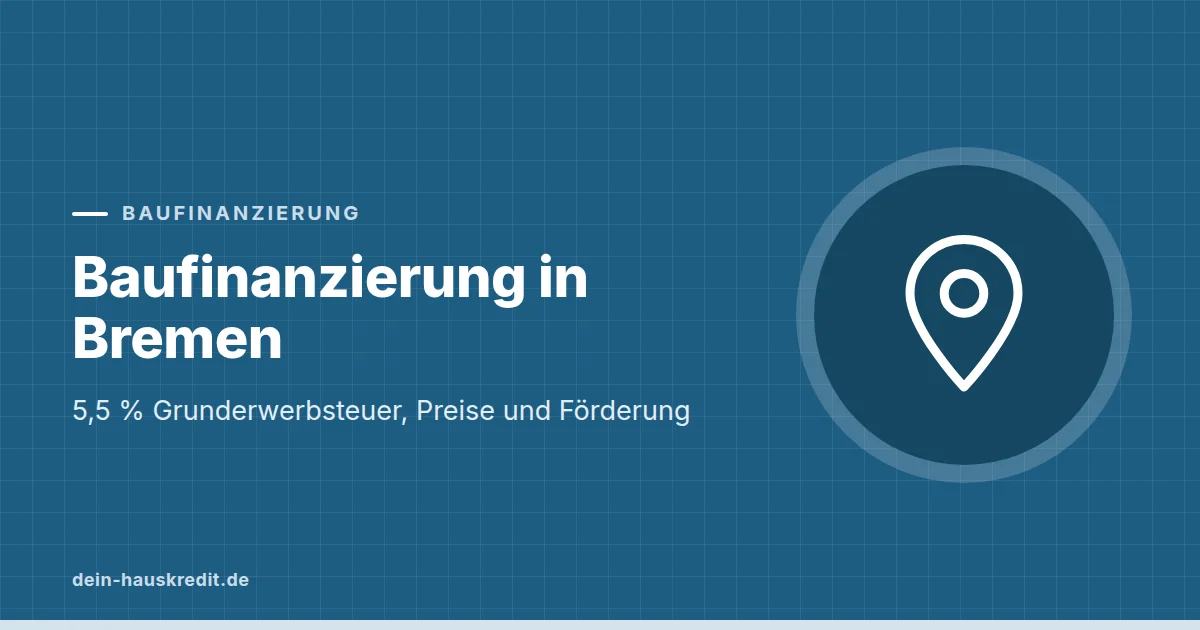 Grafik zum Beitrag: Baufinanzierung in Bremen: 5,5 % Grunderwerbsteuer, Preise und Förderung