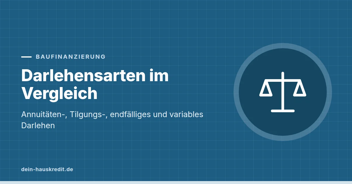 Grafik zum Beitrag: Darlehensarten im Vergleich: Annuitäten-, Tilgungs-, endfälliges und variables Darlehen