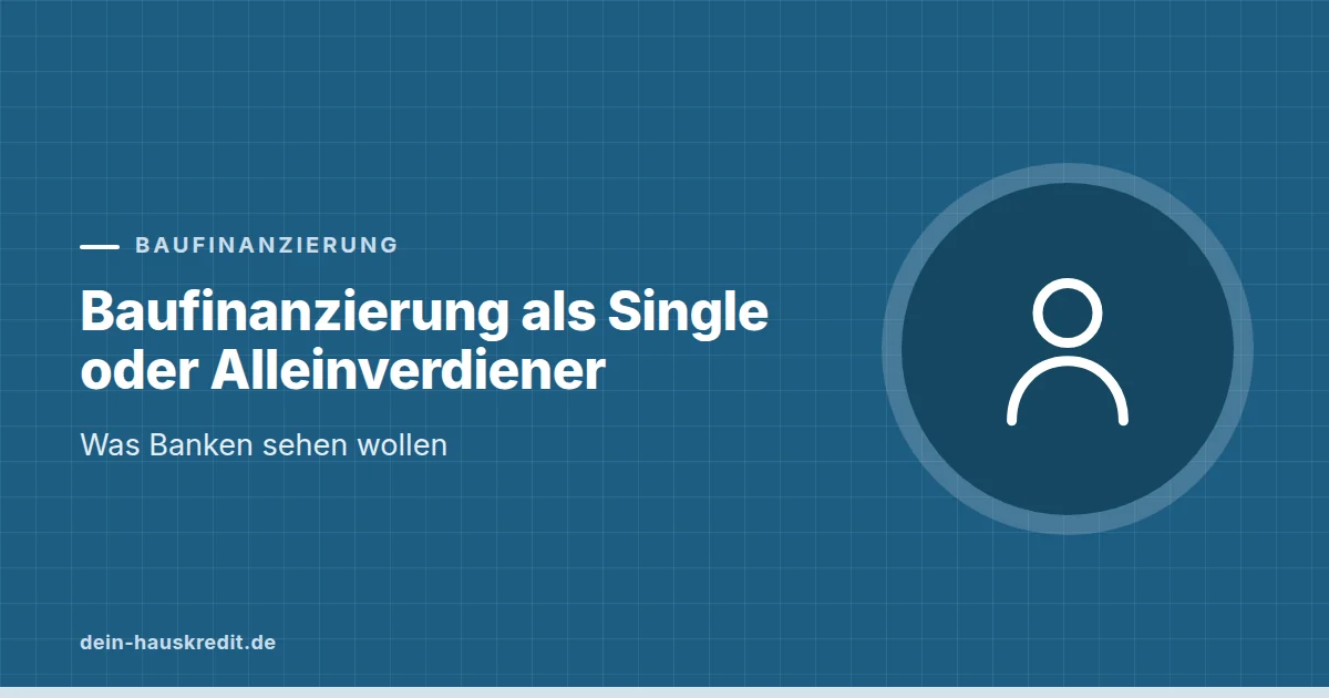 Grafik zum Beitrag: Baufinanzierung als Single oder Alleinverdiener: Was Banken sehen wollen