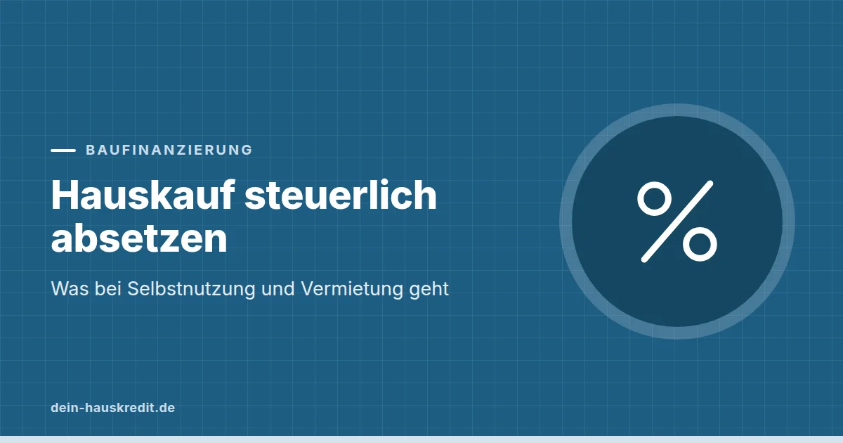 Grafik zum Beitrag: Hauskauf steuerlich absetzen: Was bei Selbstnutzung und Vermietung geht