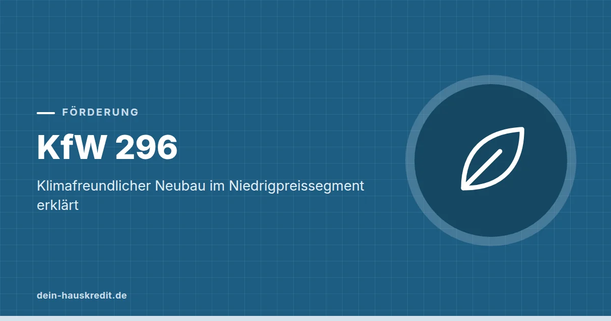 Grafik zum Beitrag: KfW 296: Klimafreundlicher Neubau im Niedrigpreissegment erklärt
