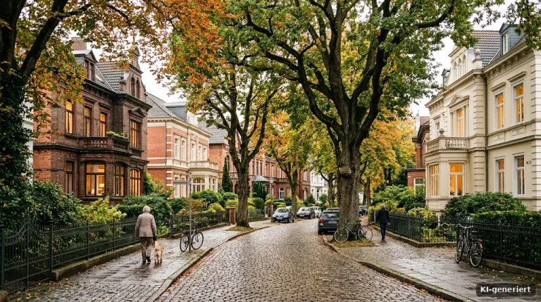 Oldenburger Villenstraße mit Altbauten und alten Bäumen